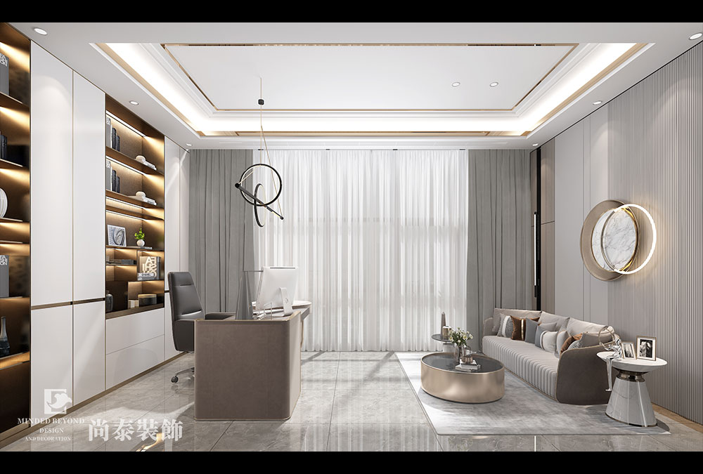 深圳龍華龍勝100平新材料公司辦公室設(shè)計效果圖