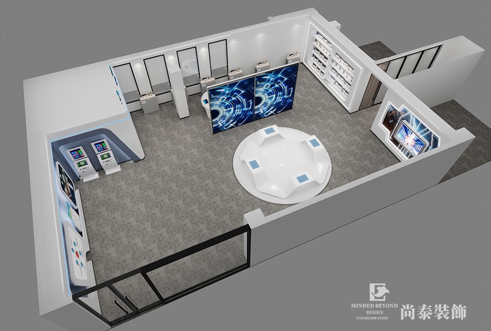 深圳南山中地大廈210平新材料公司展廳辦公室裝修設(shè)計(jì)