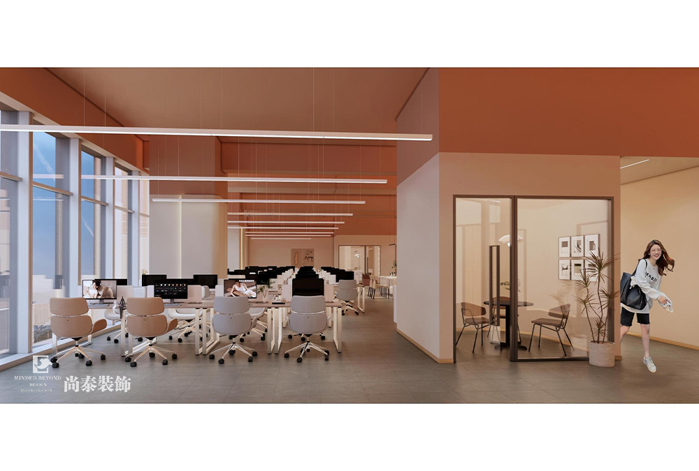 深圳龍崗仁恒夢公園寫字樓1200平米辦公室裝修設(shè)計案例