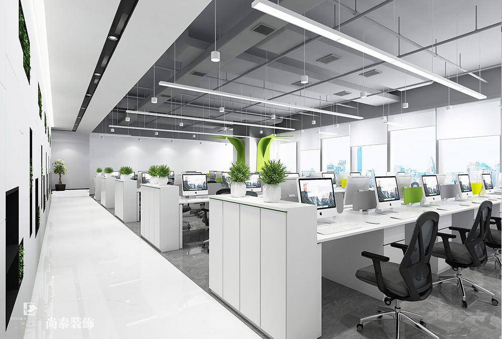 深圳龍華鴻榮源天俊寫字樓1400平米智能科技公司辦公室裝修設(shè)計